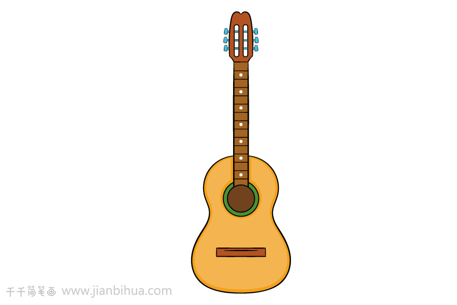 吉他的简笔画简单图片