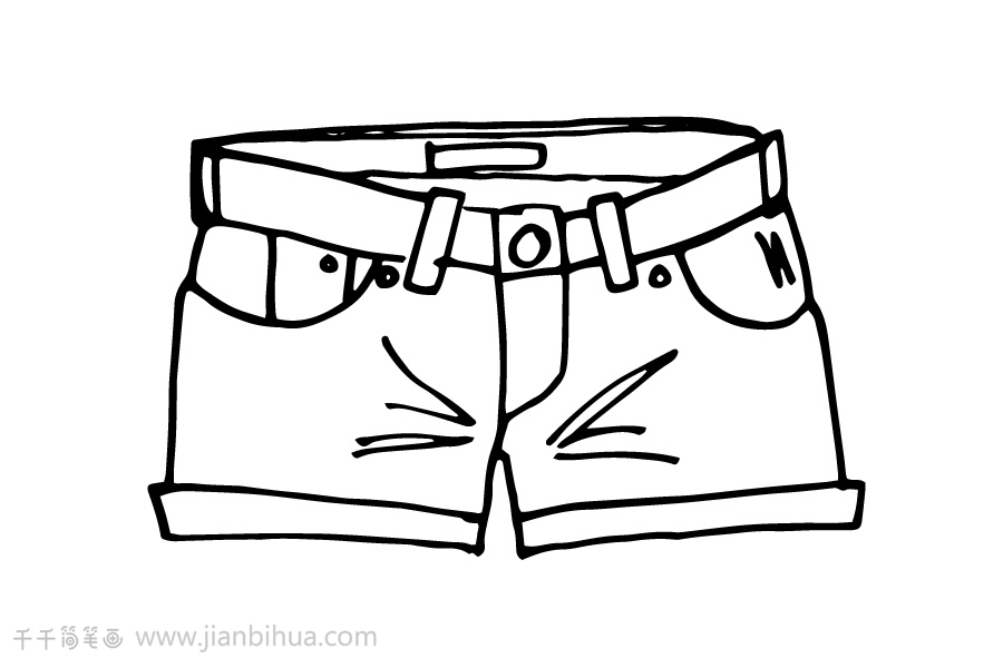简单易学的牛仔短裤简笔画简单易学的牛仔短裤简笔画,裤子简笔画,怎么