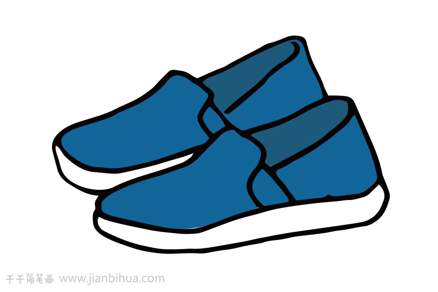 蓝色运动鞋简笔画图片