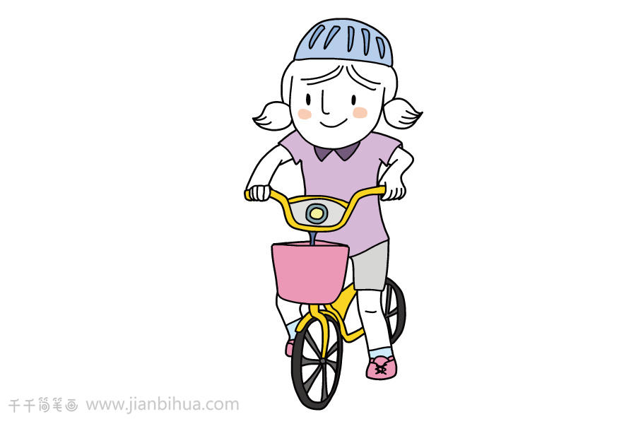 自行车拟人简笔画图片