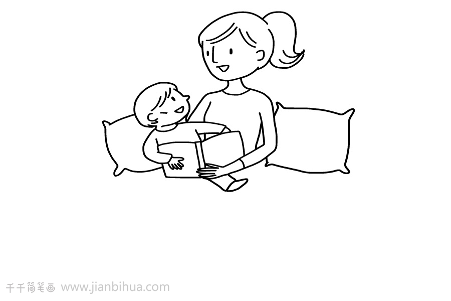 妈妈和儿子简笔画步骤图妈妈和儿子简笔画母子简笔画图片母子简笔画
