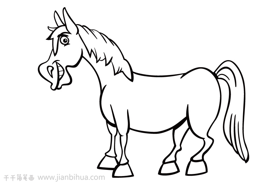 简单的小马简笔画图片_马简笔画