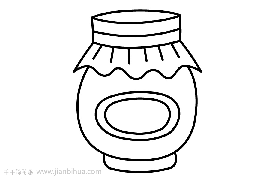 蜂蜜罐简笔画卡通图片
