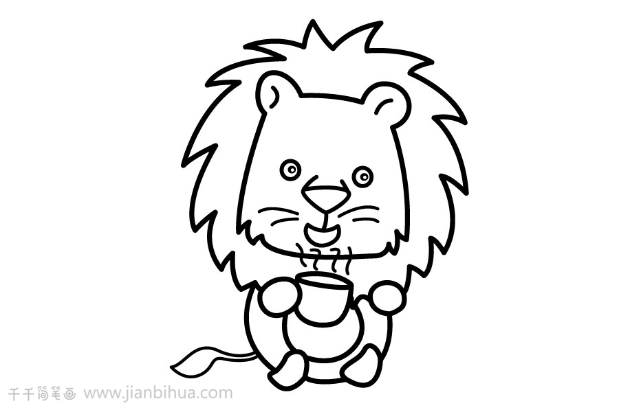超简单的狮子简笔画图片