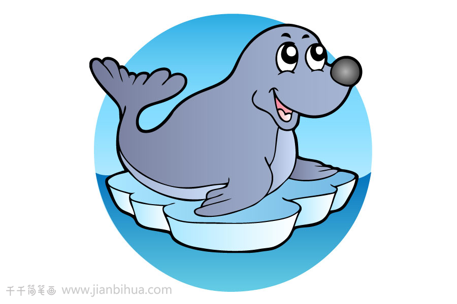 q版海狗简笔画怎么画_海洋动物简笔画