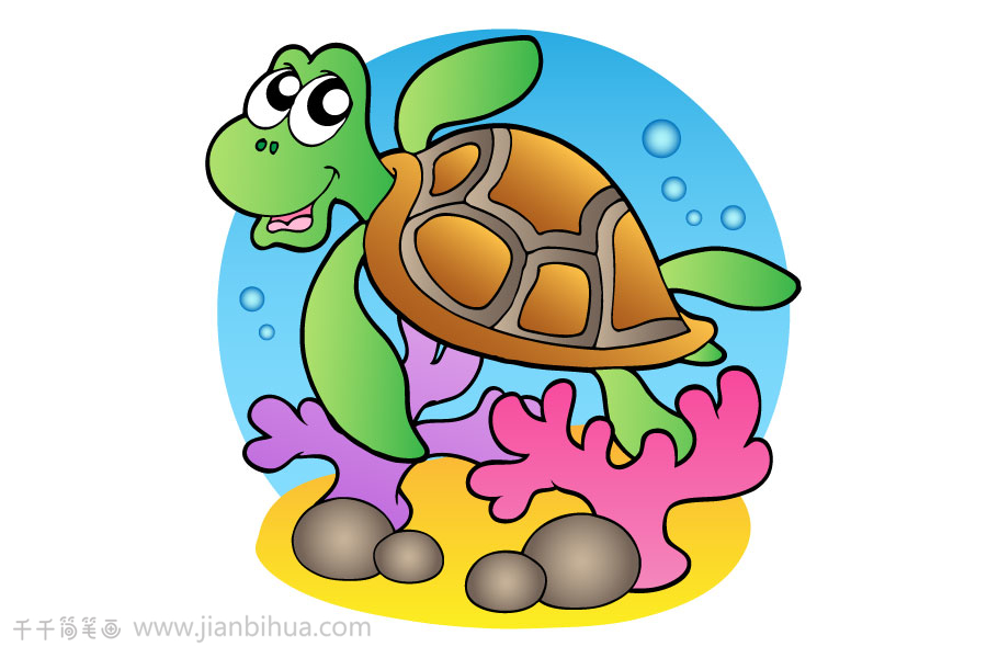 海底总动员乌龟简笔画图片
