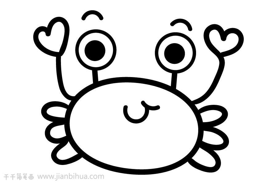 笨拙的螃蟹简笔画图片