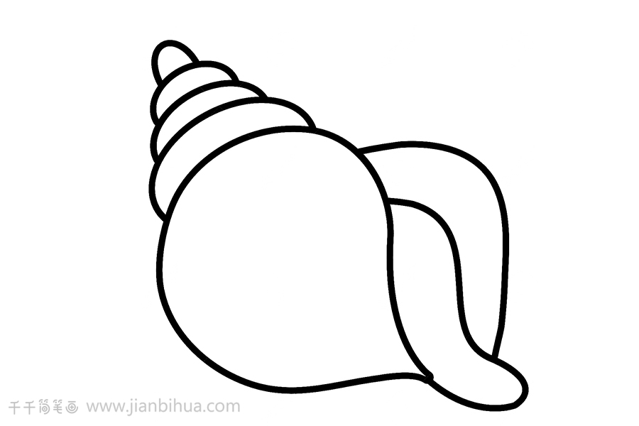 儿童简笔画海螺的画法图片