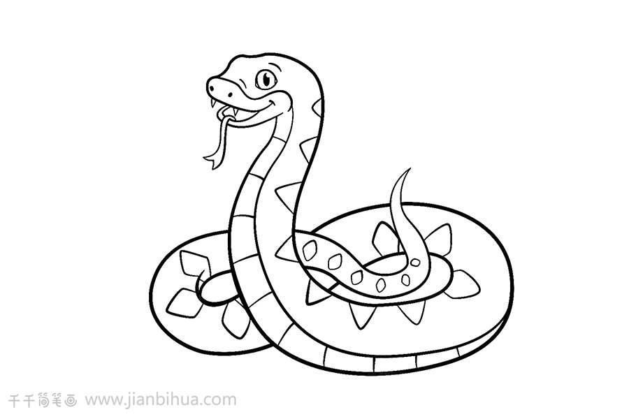 赤链蛇简笔画图片