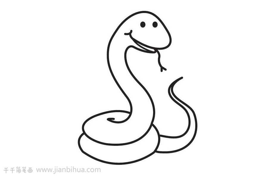 爬行动物蛇简笔画图片