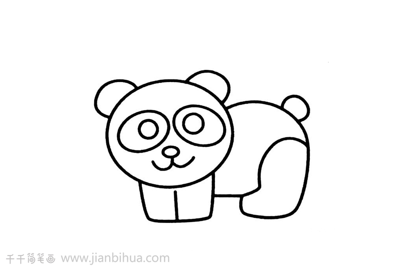 熊猫简笔画 亲子绘画_动物涂色画简笔画