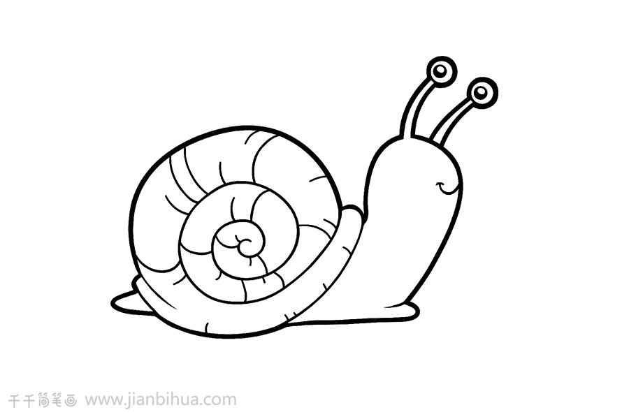 蜗牛简笔画大全蜗牛,一个背着家的四处游玩的动物