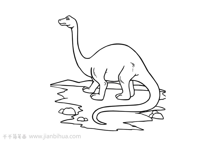 万龙恐龙简笔画侏罗纪图片