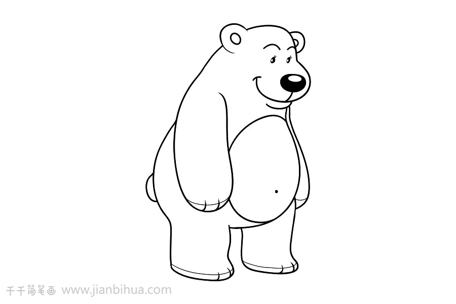 北极熊简笔画教程