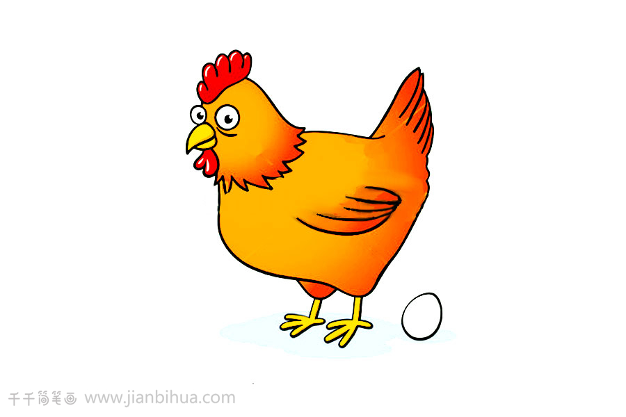 鸡的简笔画法卡通图片