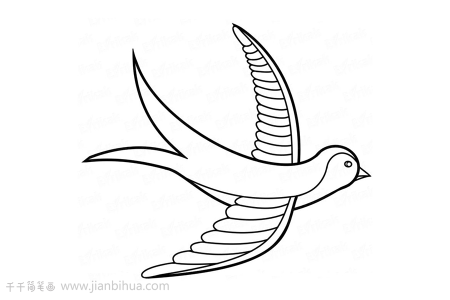 燕子简笔画 亲子绘画_飞行动物