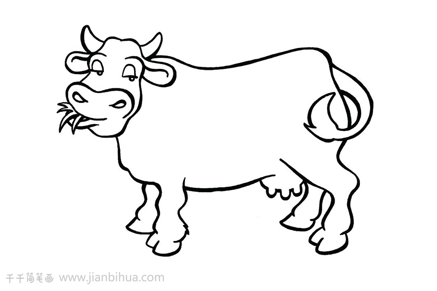 牛简笔画三步图片