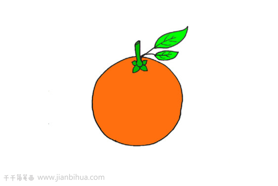 橘子简笔画亲子画