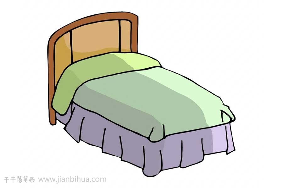床的简笔画法 彩色图片