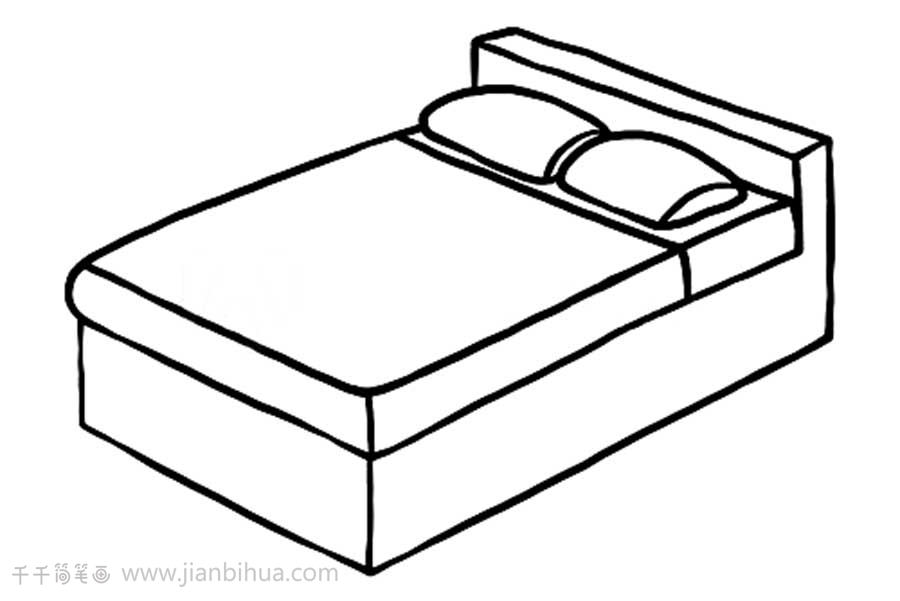 床的简笔画 简单 步骤图片