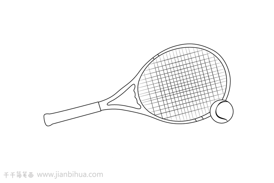 网球拍画法图片