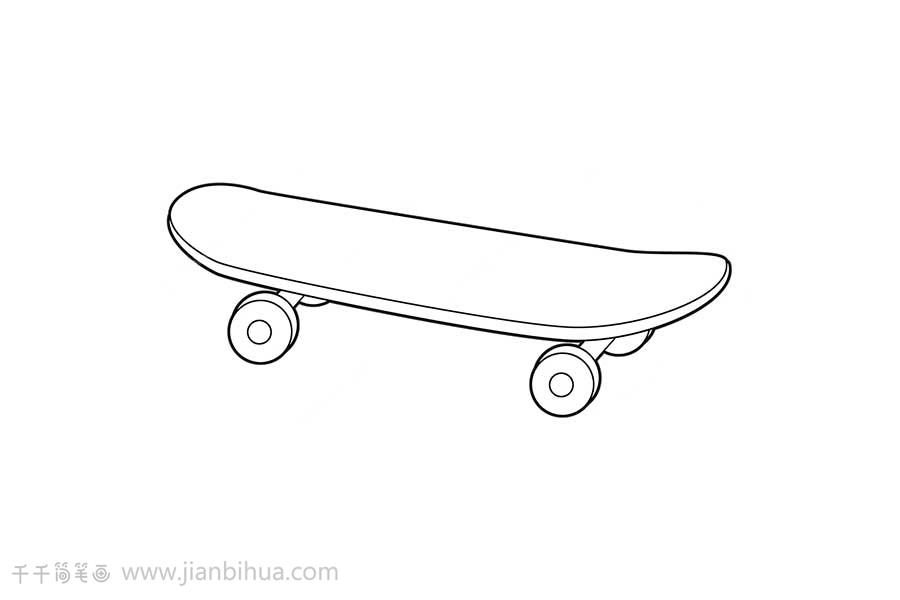 滑板怎么画简单美术图片