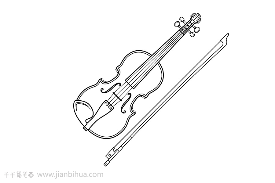 简笔小提琴怎么画图片