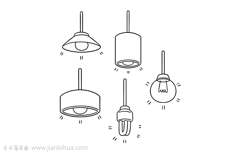 吊灯怎么画简单又漂亮图片