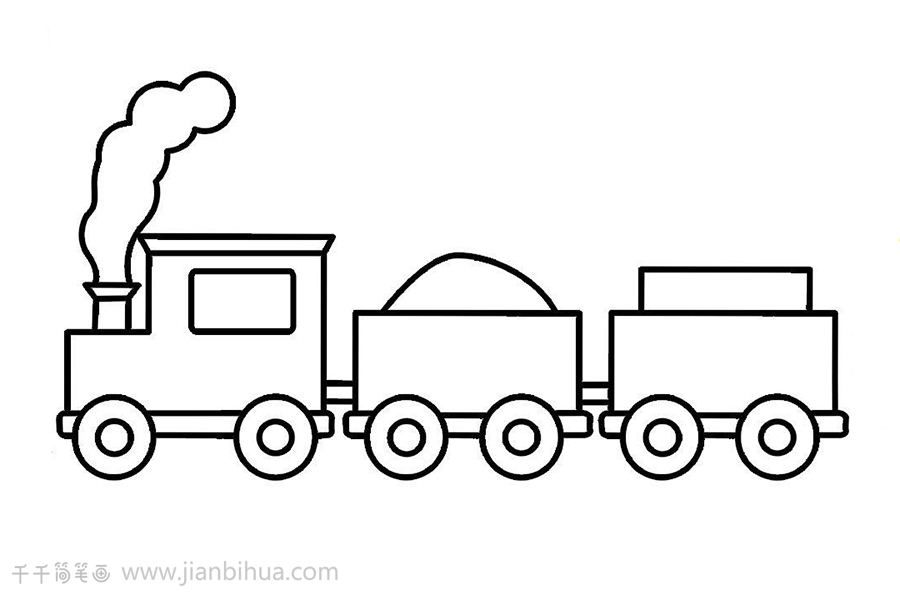 玩具火车的简笔画图片