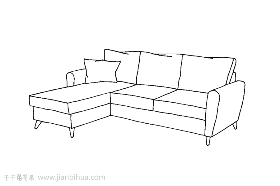 沙发简笔画 画法图片