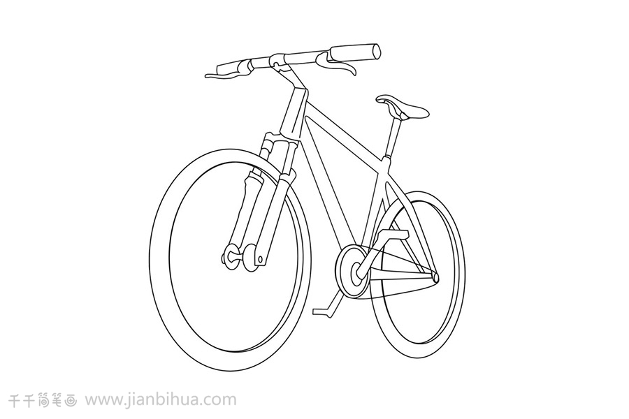 低碳出行自行车简笔画图片