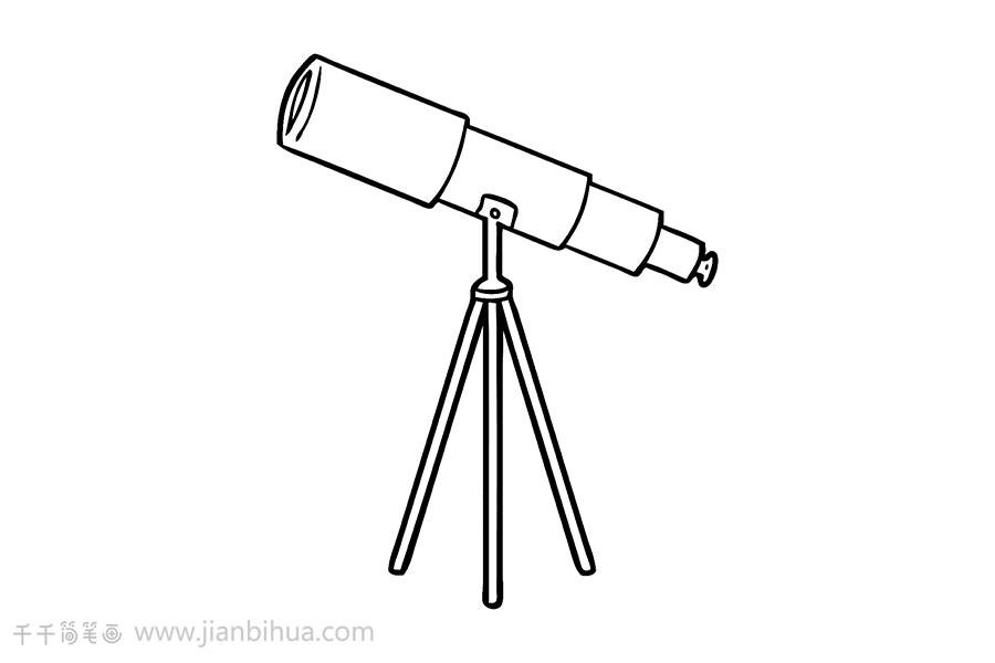 望远镜简笔画手绘图片