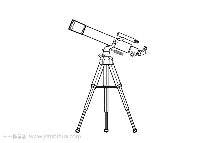 望远镜怎么画简笔画图片