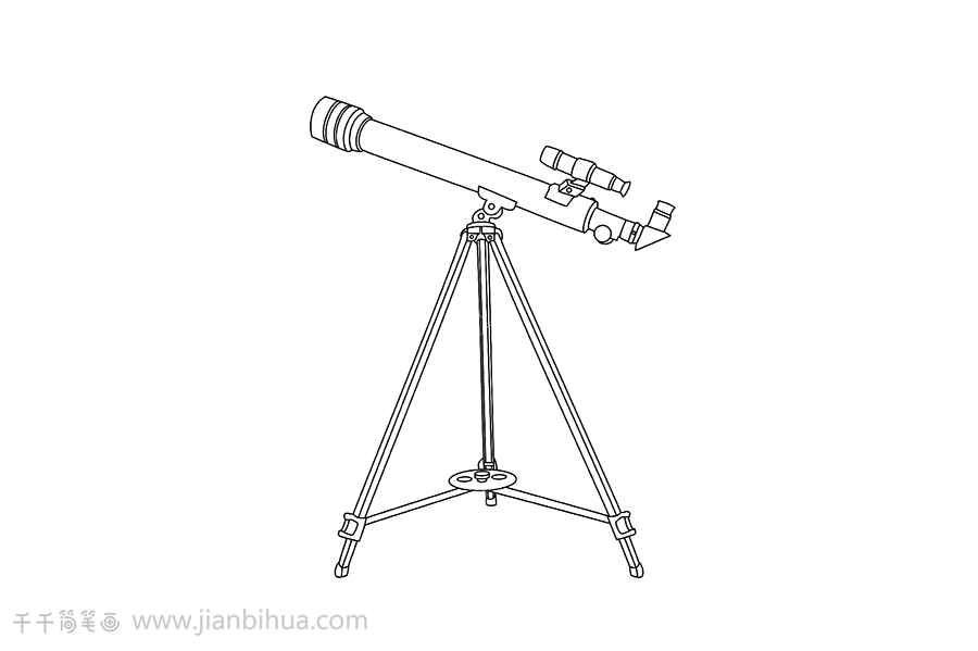 望远镜简笔画画法