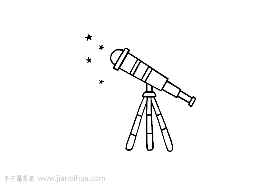 简单的望远镜怎么画图片