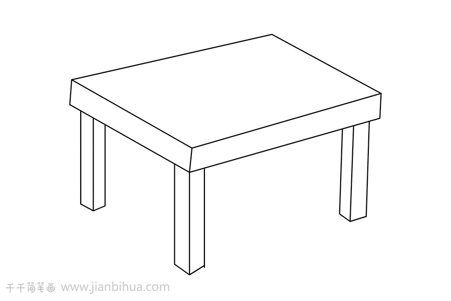 如何画桌子简笔画图片