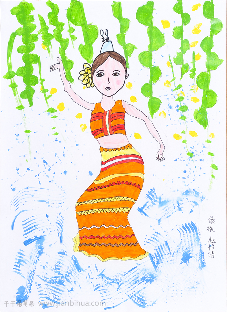 傣族服饰绘画图片图片