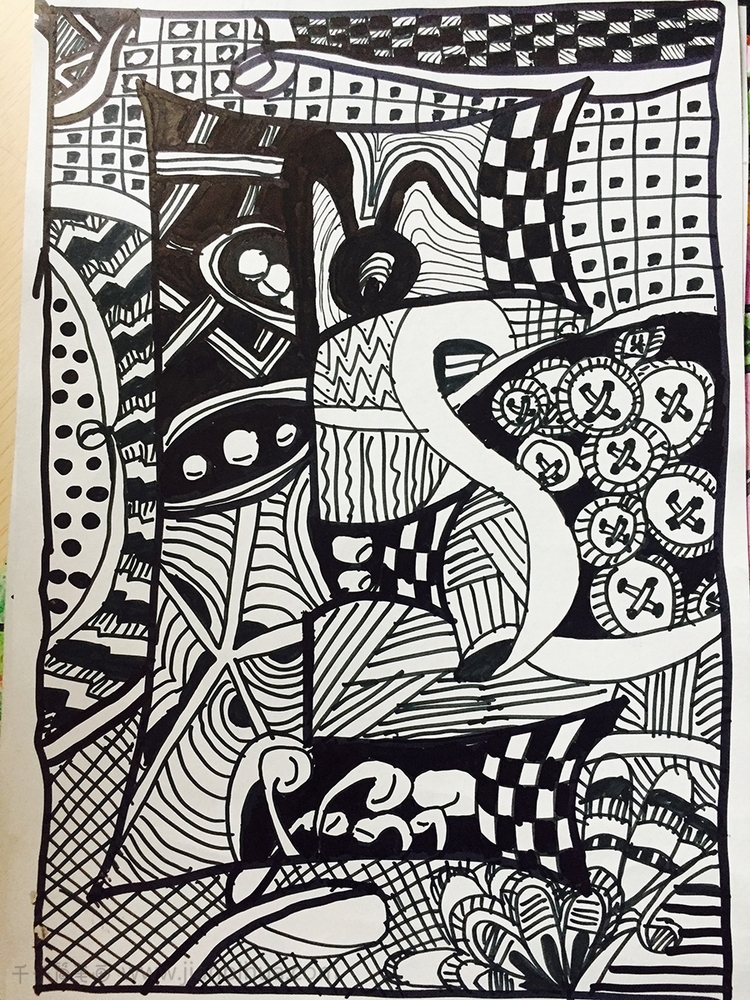 儿童画作品线描数字儿童画赏析