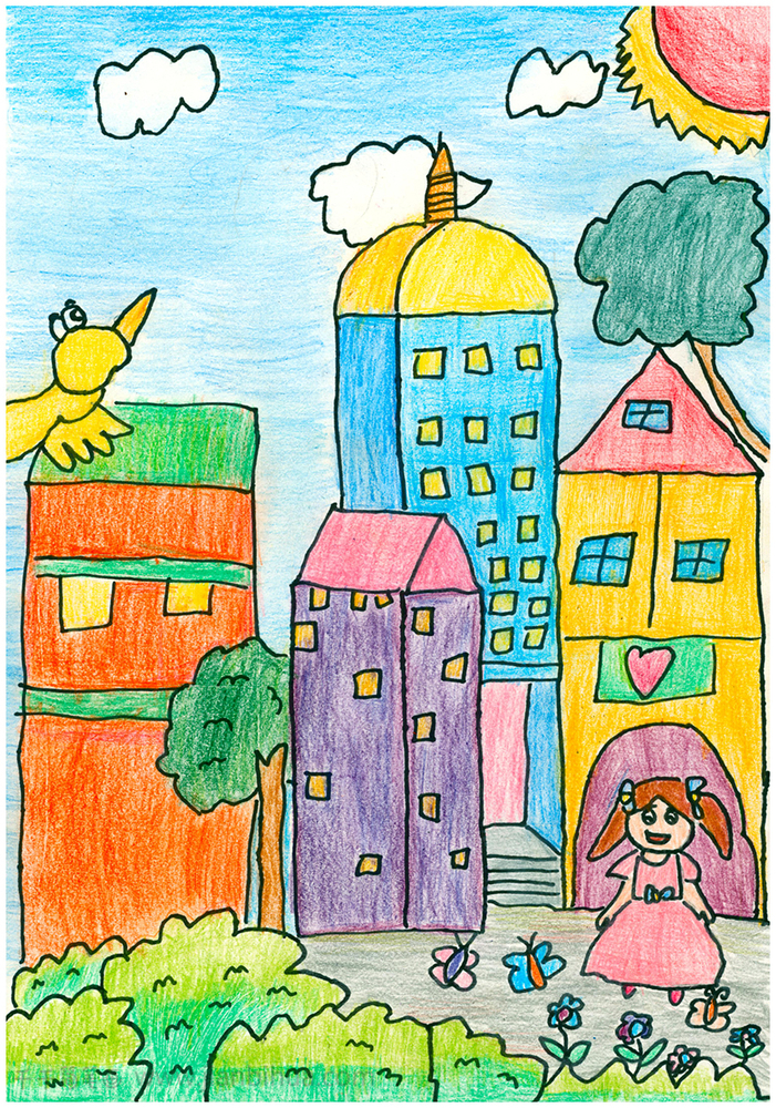 幼儿美丽家园绘画作品图片