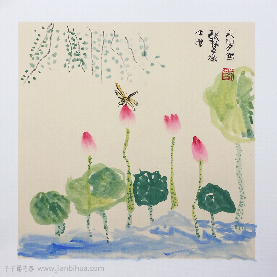 儿童画银奖作品小池彩色儿童画