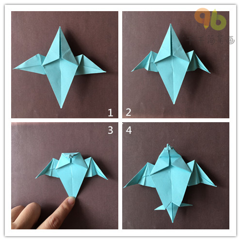 亲子折纸蝙蝠的折法