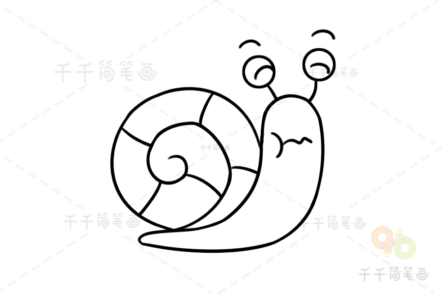 蜗牛动物简笔画图片