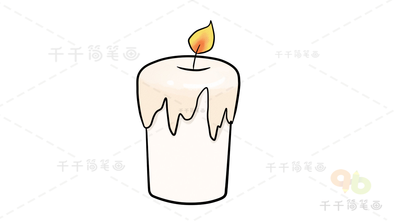 生日蜡烛的画法图片