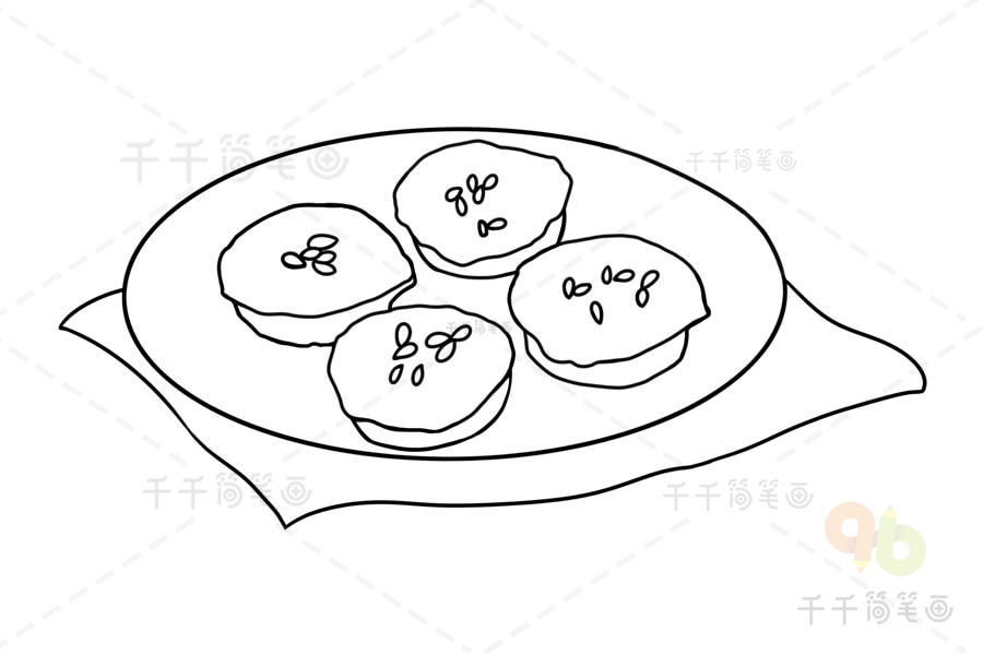 中国传统糕点简笔画图片