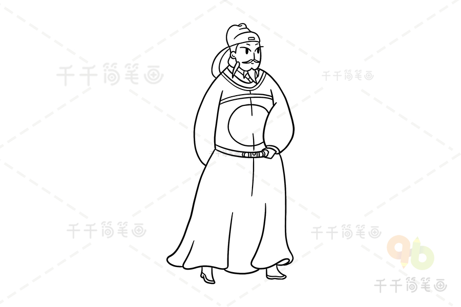 皇帝简笔画卡通图片