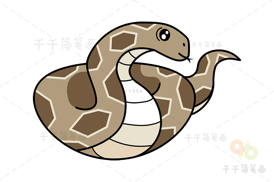 简笔画大蟒蛇图片
