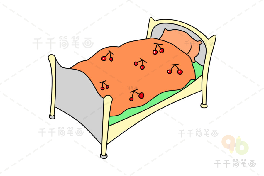 柔软舒适的床简笔画图片