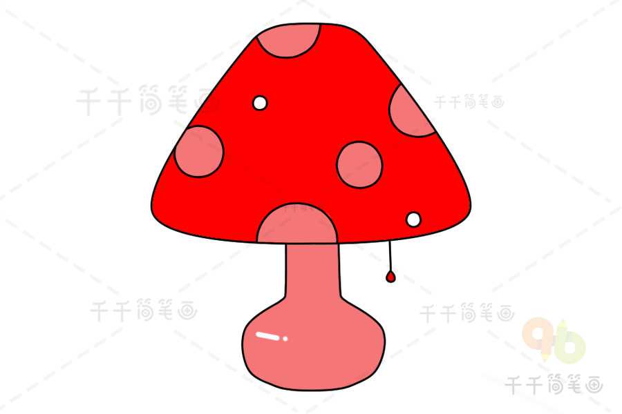 蘑菇台灯简笔画图片