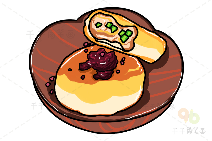 葱油饼的简笔画图片