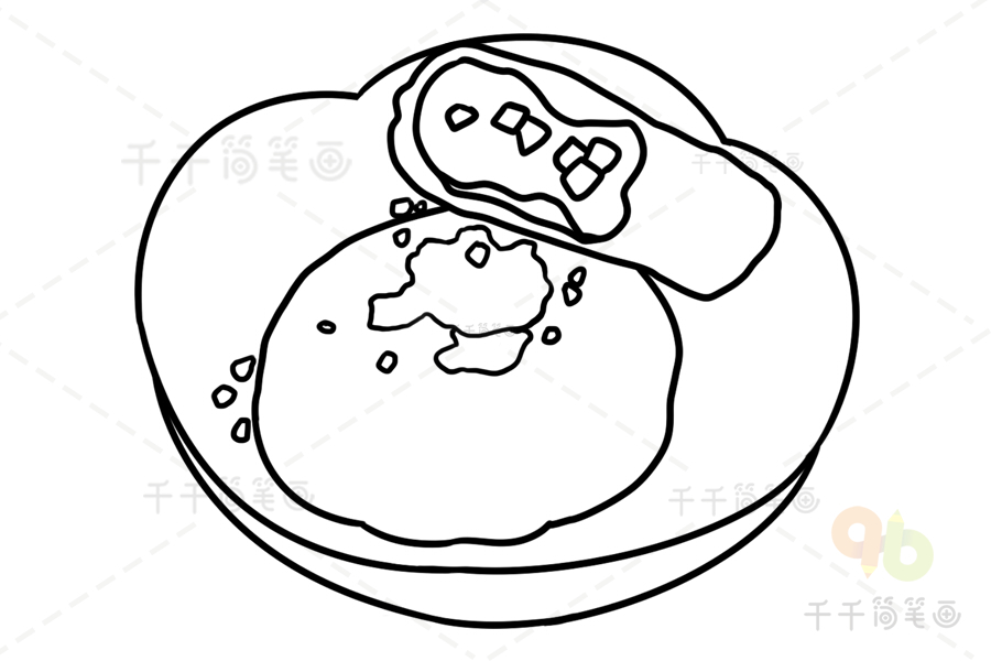 葱油饼的简笔画图片